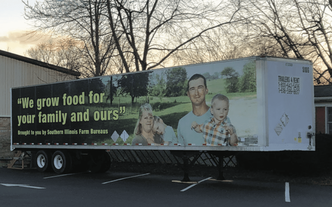 family oriented nots logistics truck sponsored by southern illinois farm bureaus