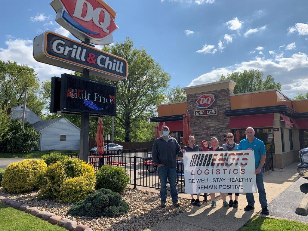 Dairy Queen Jason Povolish with Mike Caplinger Melanie Caplinger owners Dairy Queen and employees pic 2