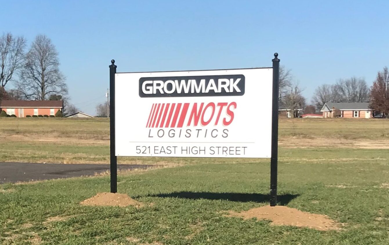 Growmark Lebanon Distribution Center Picture of Double Sided Sign November 28 2020 scaled e1606943474765